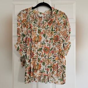 Boho Floral Peasant Top